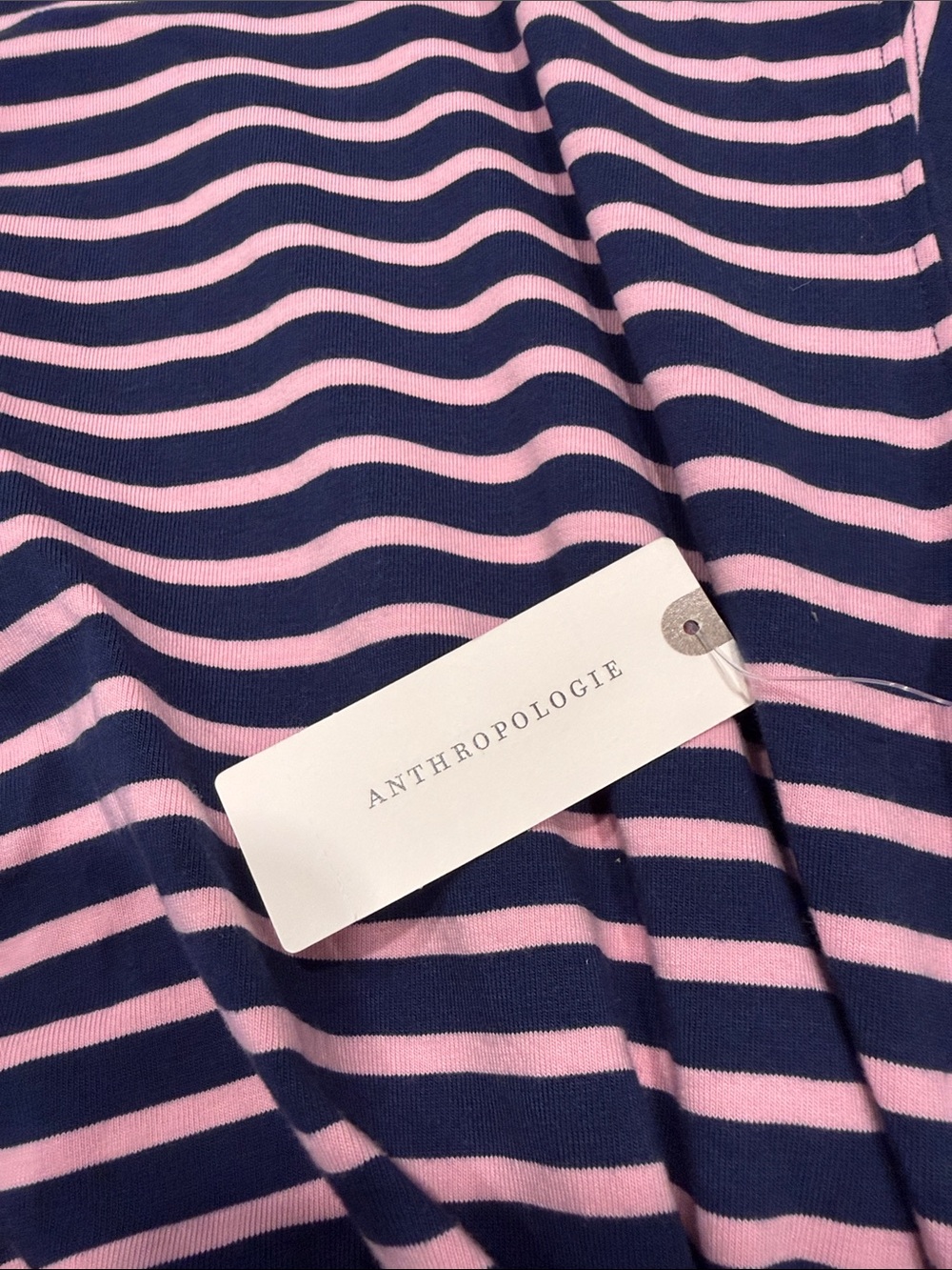 Women’s Anthropologie Daily Practice Striped Long Sleeve Mini Dress Blue Striped - Picture 3 of 6